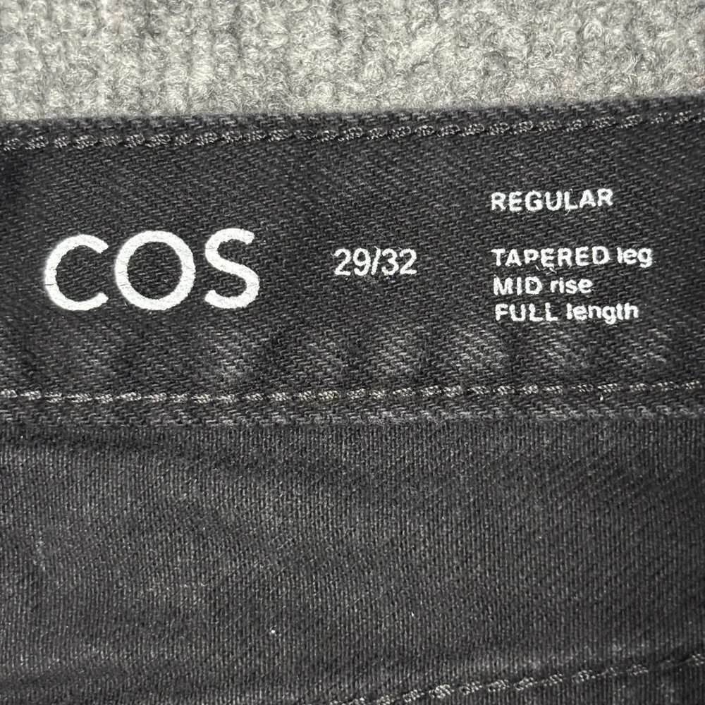 COS Jeans Mens 29x32 Black Regular Tapered Leg Mid Rise Cotton Button Fly